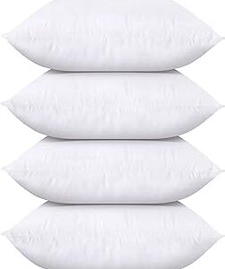 Utopia Bedding Throw Pillows (Set of 4, White), 18 x 18 Inch
