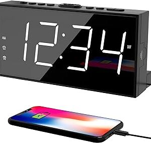 Alarm Clock for Bedroom, 2 Alarms Loud LED Big Display Plug